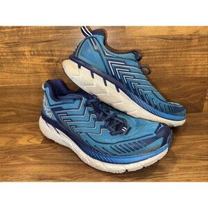 Hoka One One Clifton 4 Men's 10 Teal/Blue Trail Hiking Running Shoes